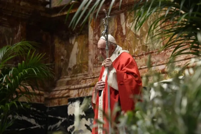 Pope Francis celebrates Palm Sunday Mass at St. Peter’s Basilica on March 28, 2021